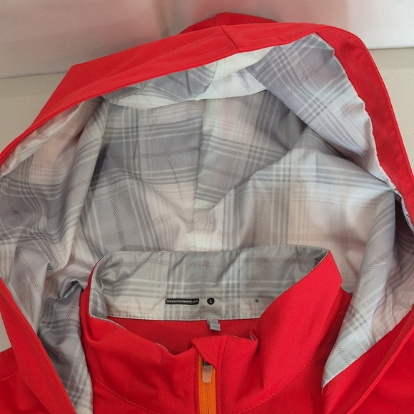 Nike Women's Hooded Windbreaker Light-Rain Jacket Red w/ Orange Accent - Size L - Picture 12 of 16